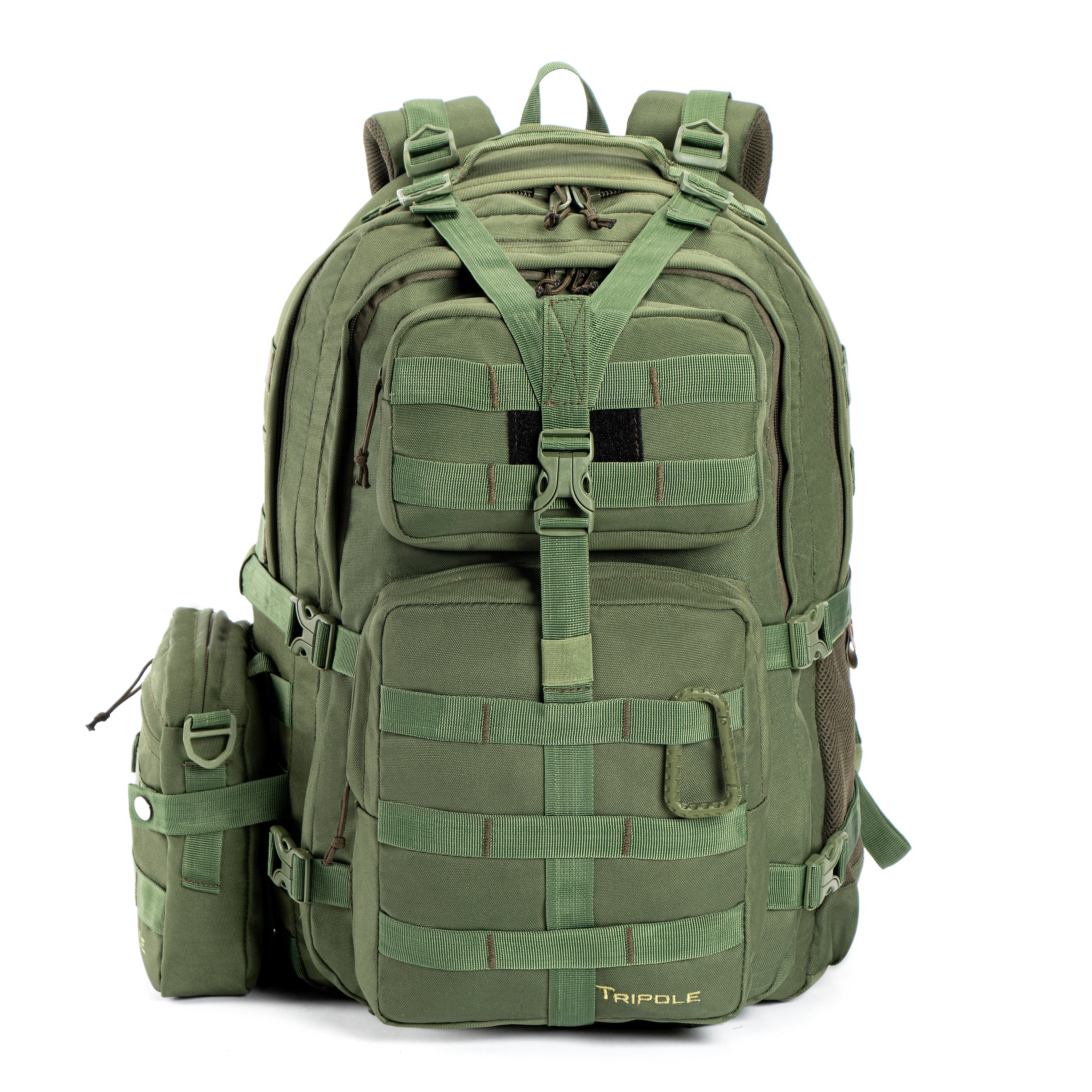 Tripole Alfa Military Tactical Backpack Army Green Front Rucksack Detachable Sling Bag 45 Litres Trekking Travelling Hiking
