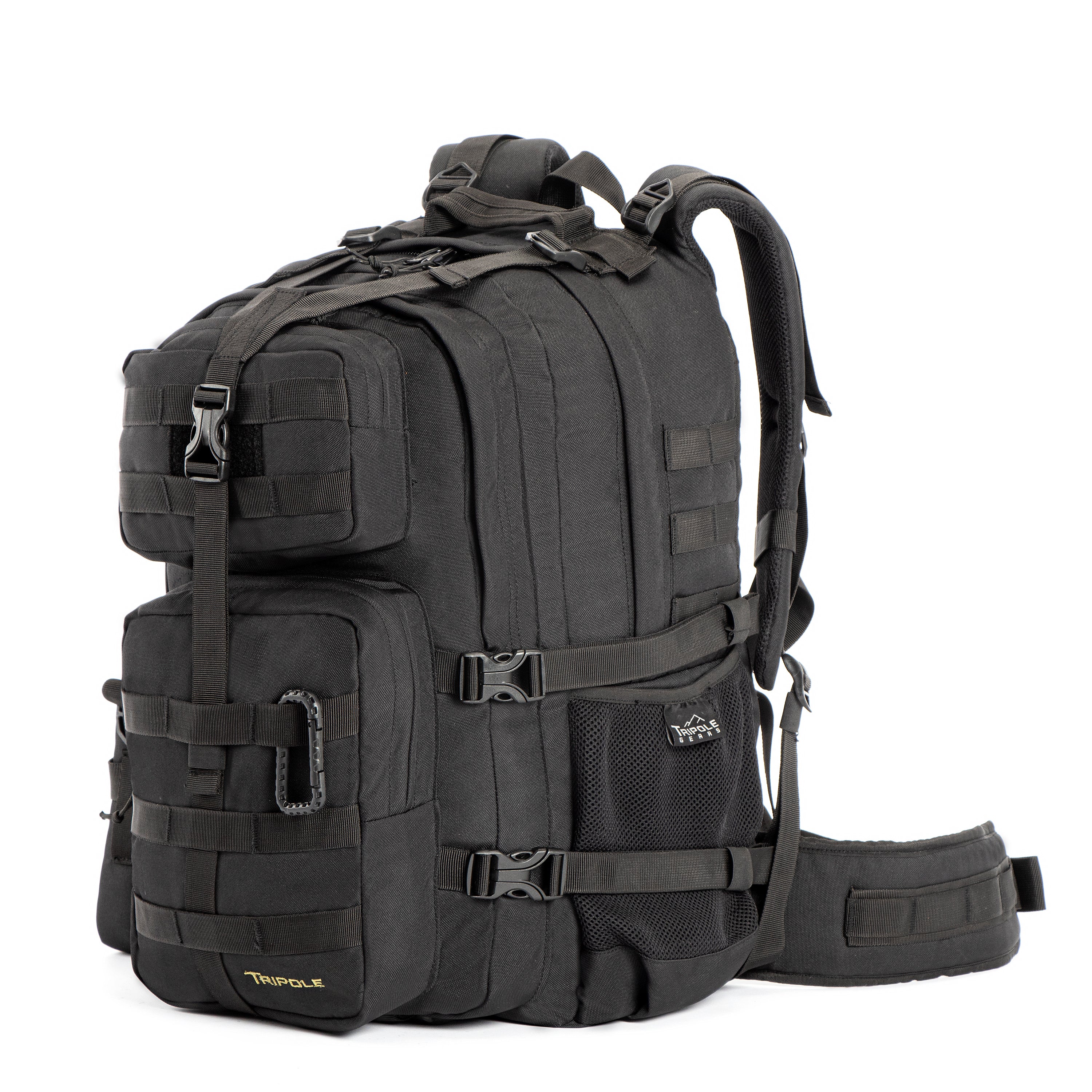Tripole Alfa Military Tactical Backpack Black Front Rucksack Detachable Sling Bag 45 Litres Trekking Travelling Hiking