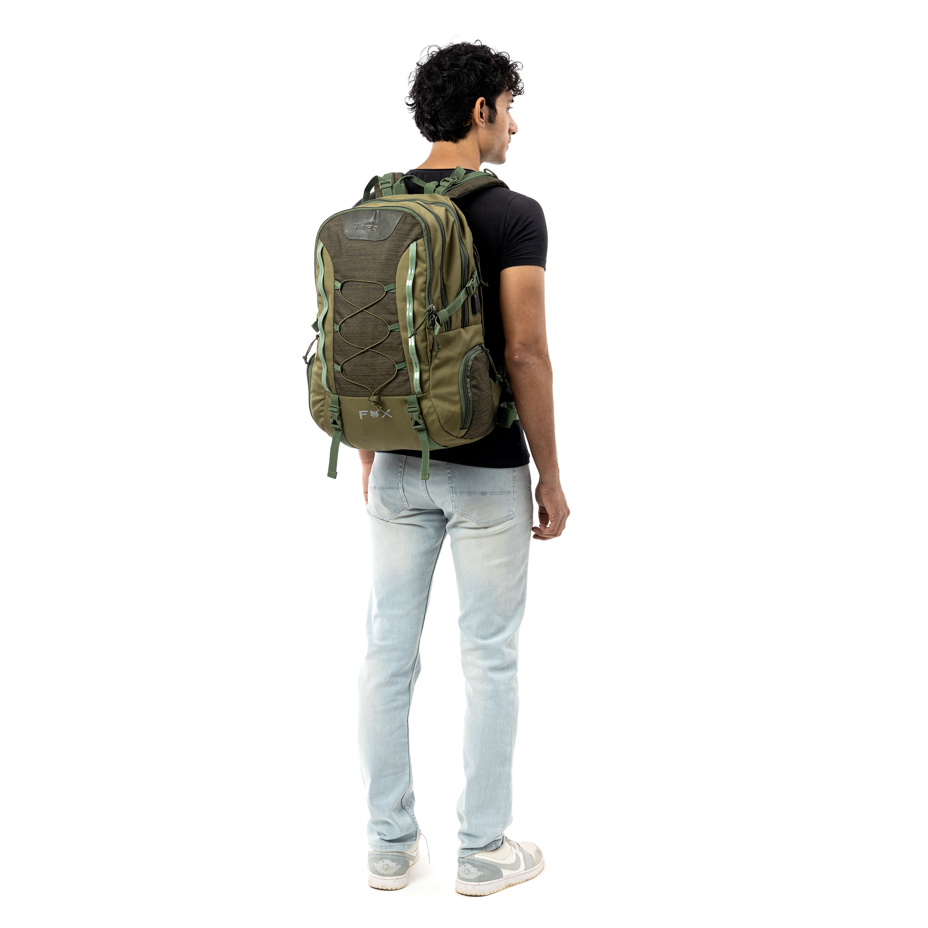 Tripole Fox Internal Frame Laptop Backpack Olive Green Model Hiking Travelling