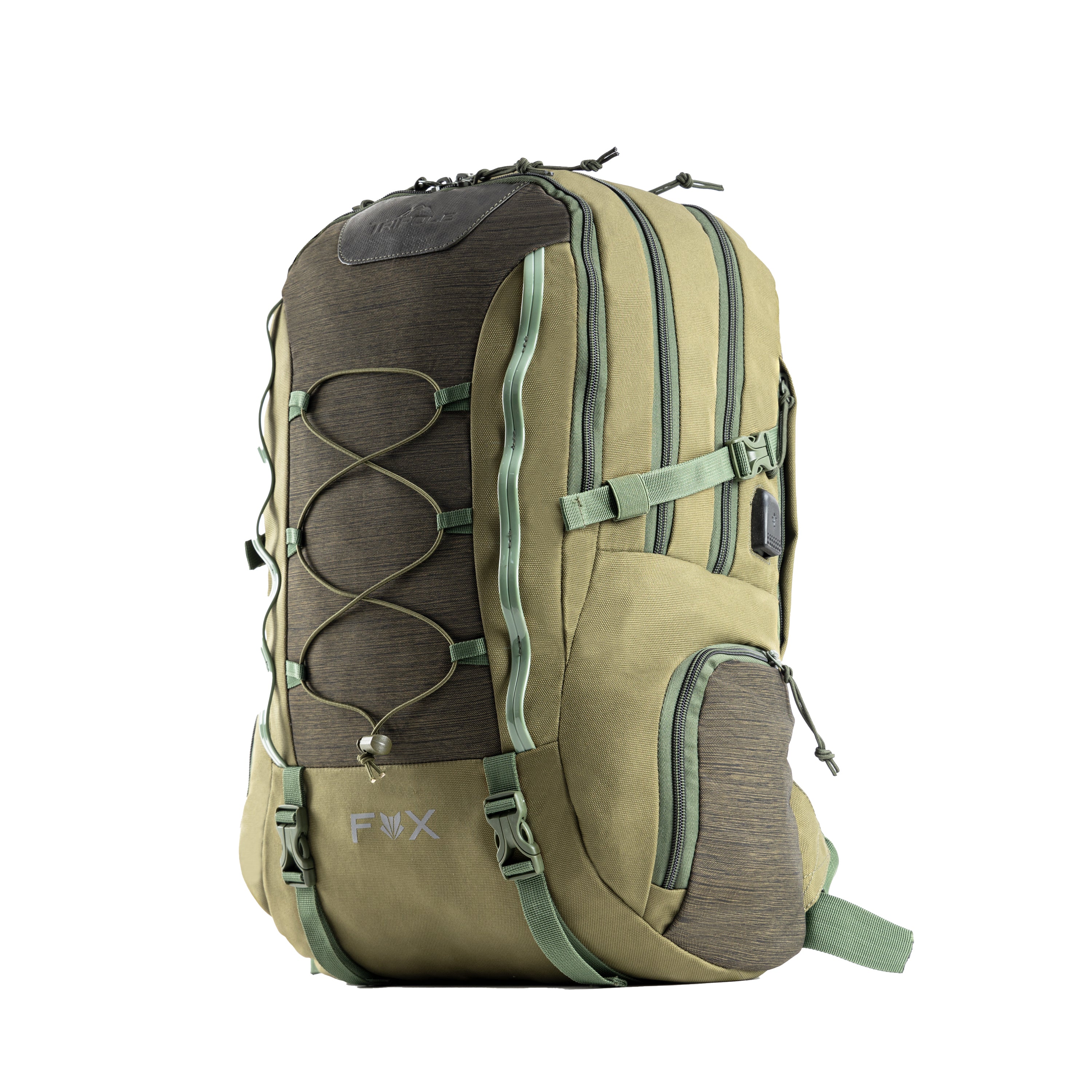 Tripole Fox Internal Frame Laptop Backpack Olive Green Side Hiking Travelling