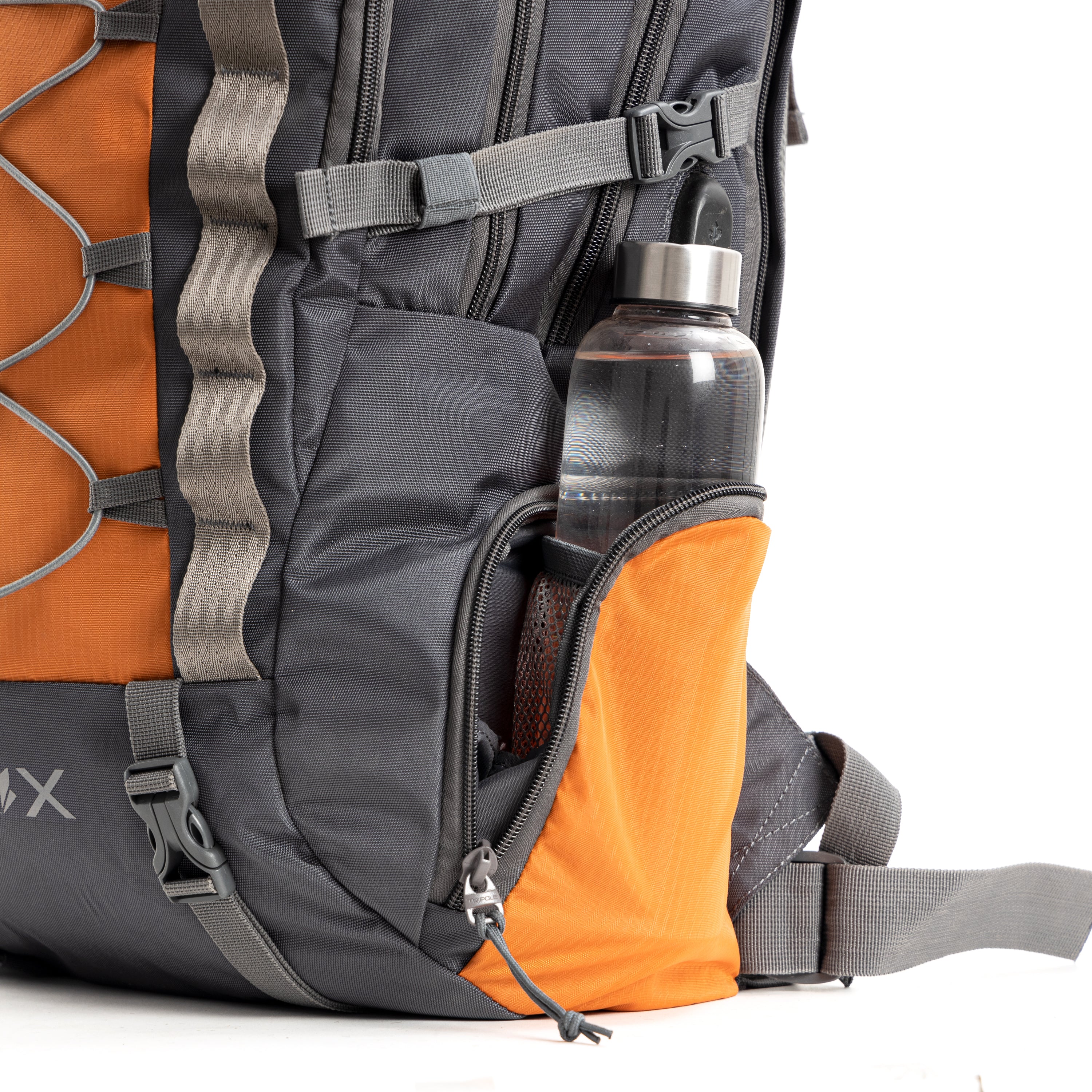 Tripole Fox Internal Frame Laptop Backpack Orange Bottle Holder Hiking Travelling