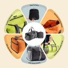 all-groups Tripole PAKEasy Duffel Infographics Features Foldable Portable Travelling Bag