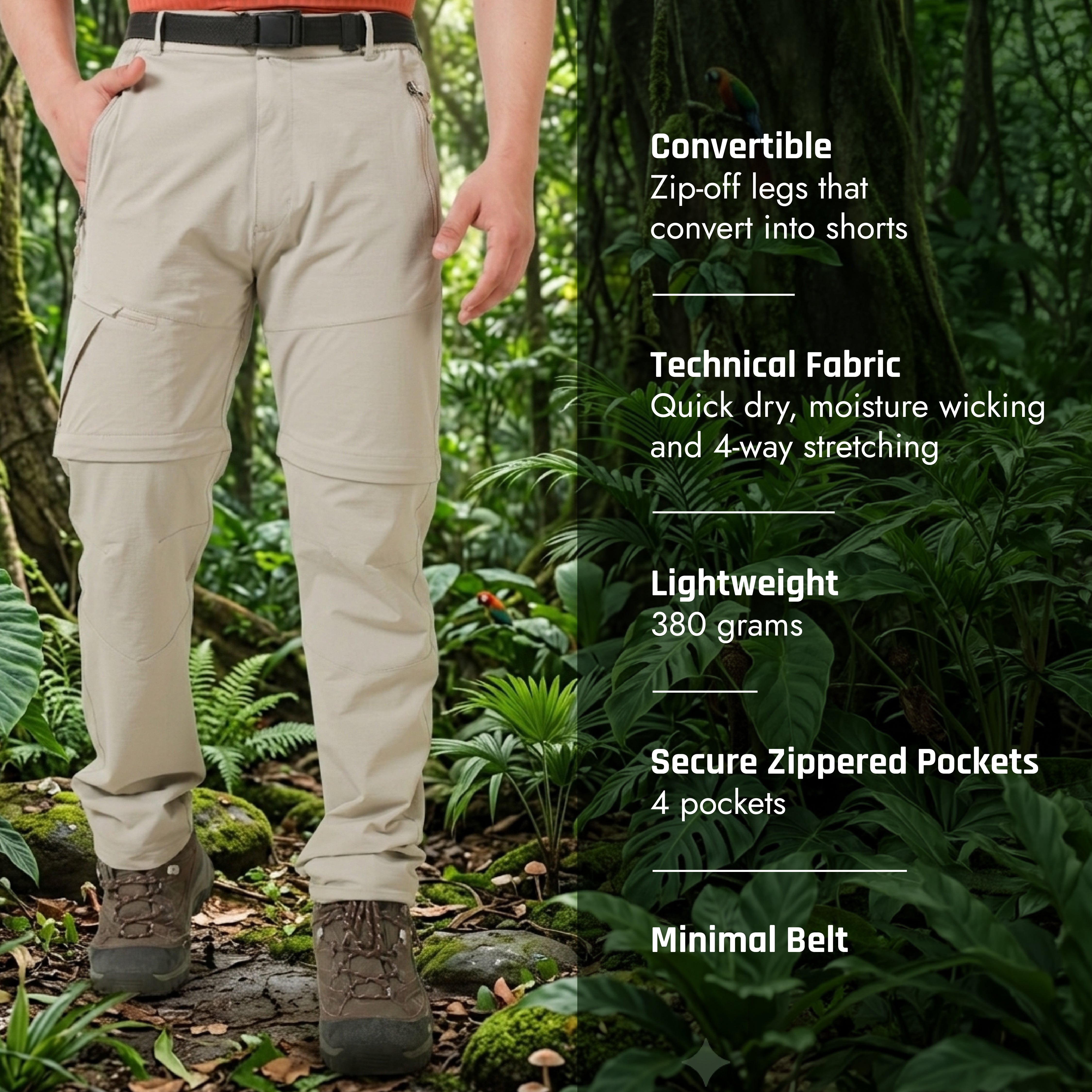 Tripole Traverse Stone Hiking Cargo Pants Infographics