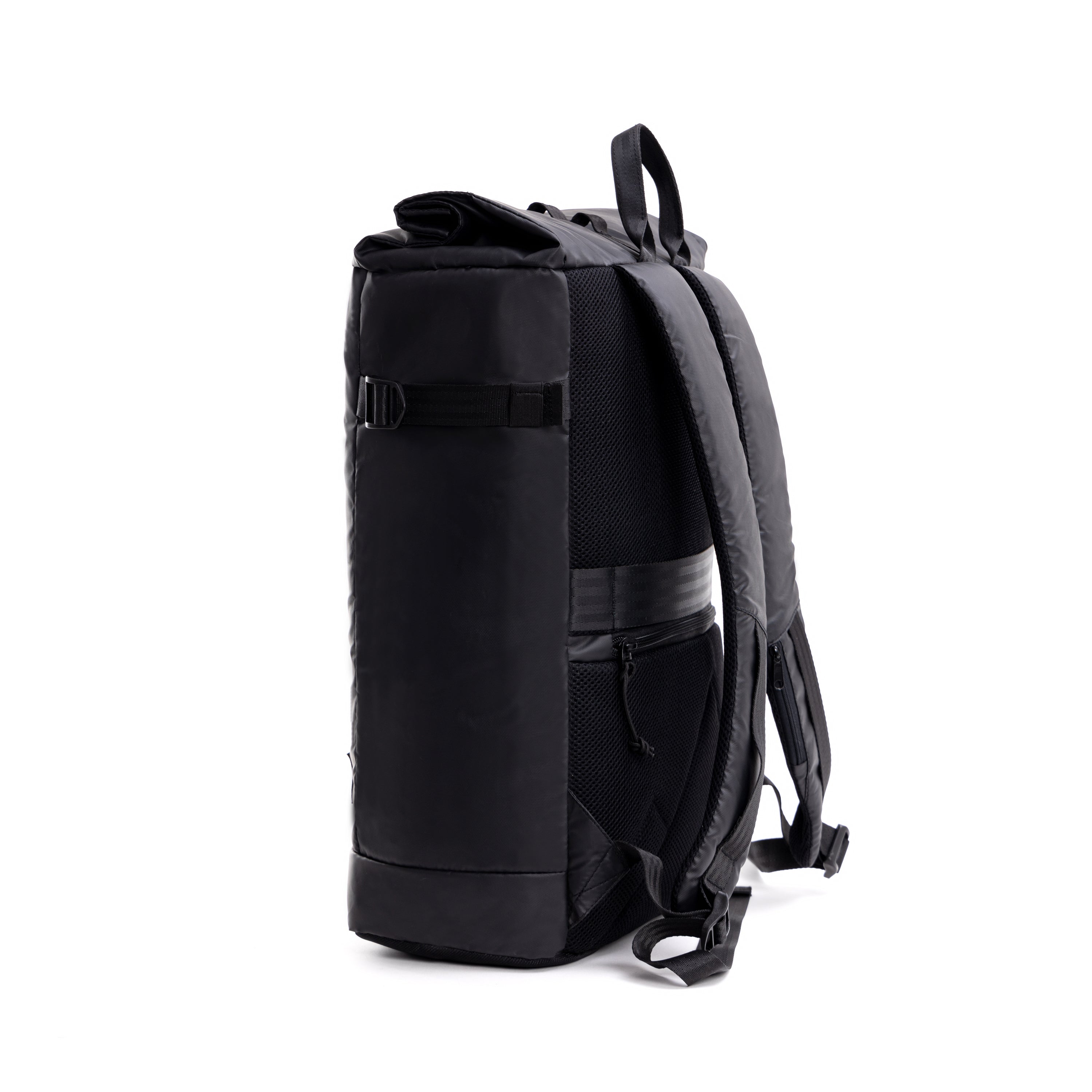 Tripole Tusker Roller Top Laptop Backpack Black Side Travelling Multi utility