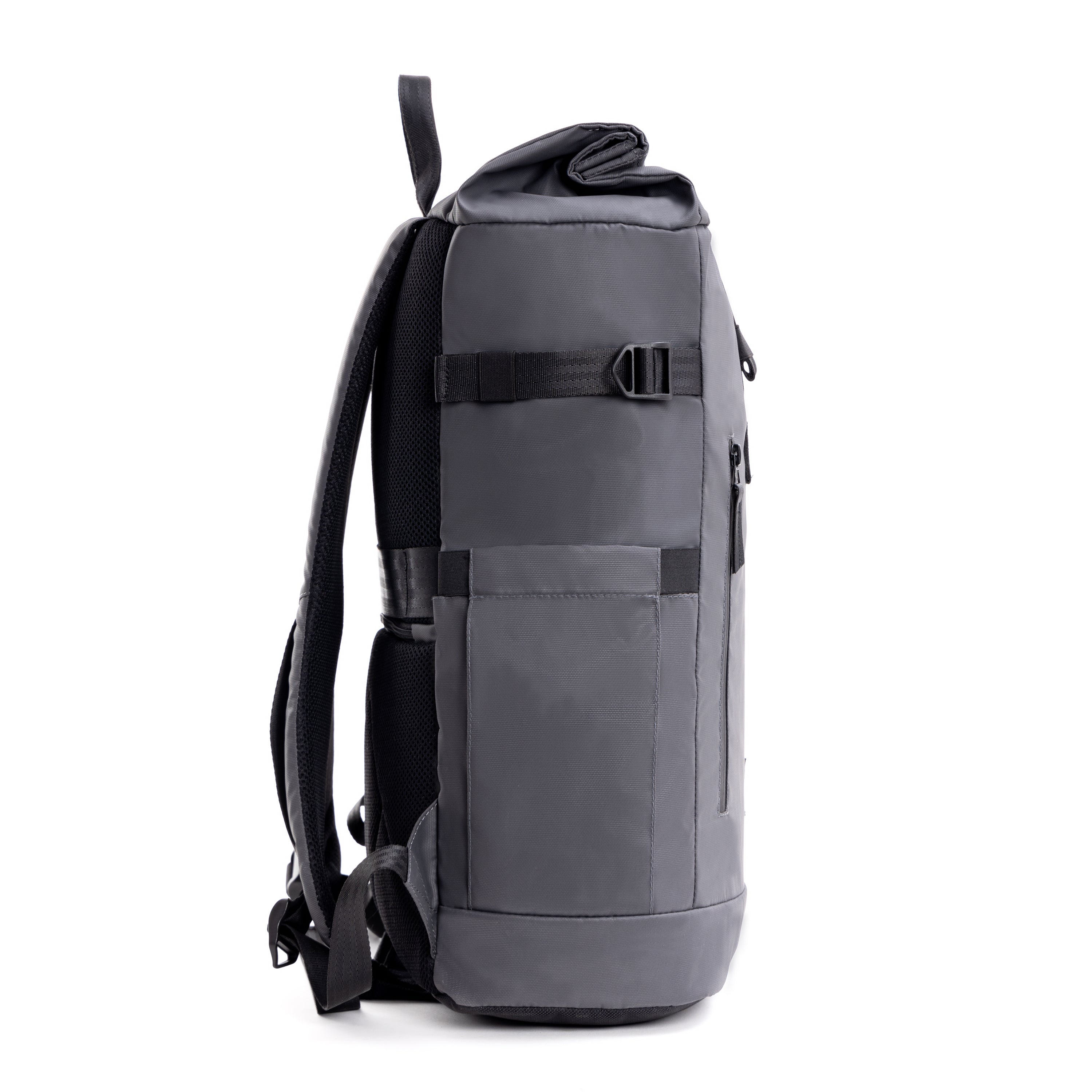 Tripole Tusker Roller Top Laptop Backpack Grey Side Travelling Multi utility