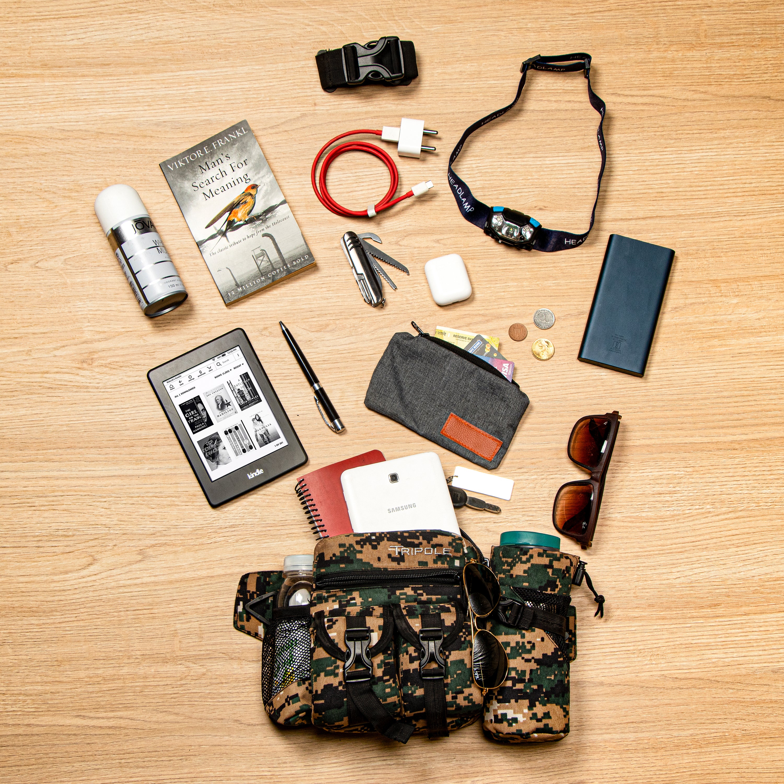 Tripole Waist Pack Detachable Bottle Holder Digital Camouflage Styled Trekking Hiking Backpacking Travelling