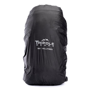 Tripole Air Trekking and Travel Rucksack with Rain Cover and Laptop Sleeve | 3 Year Warranty | Black | 46 Litres