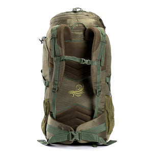 Tripole Air Trekking and Travel Rucksack with Rain Cover and Laptop Sleeve | 3 Year Warranty | Green Jacquard | 62 Litres
