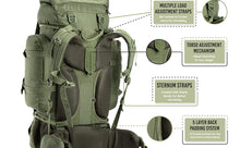 Colonel Series 95 Litre Rucksack + Detachable Day Pack & Rain Cover | Olive Green