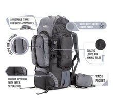 Tripole Walker 65 Litre Rucksack for Trekking and Travel | Laptop Sleeve | Water Repellent | Rain Cover | 3 Year Warranty | Black & Grey