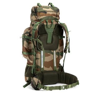 Tripole Colonel Metal Frame Rucksack with Detachable Bag for Trekking and Travelling | Laptop Sleeve | Water Repellent | Rain Cover | 3 Year Warranty | 90 Litres, Indian Army