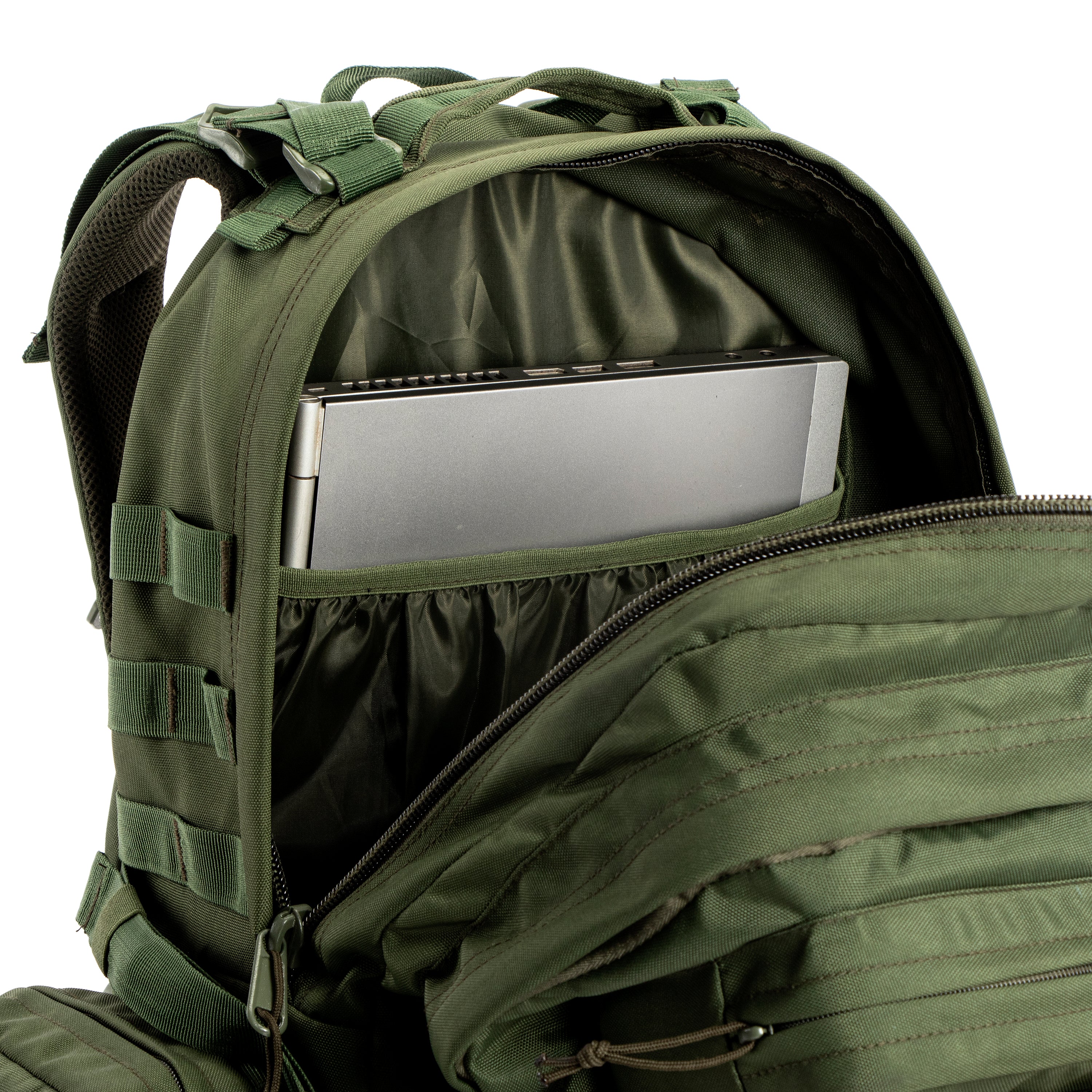 Tripole Alfa Military Tactical Backpack Army Green Open Laptop Rucksack Detachable Sling Bag 45 Litres Trekking Travelling Hiking