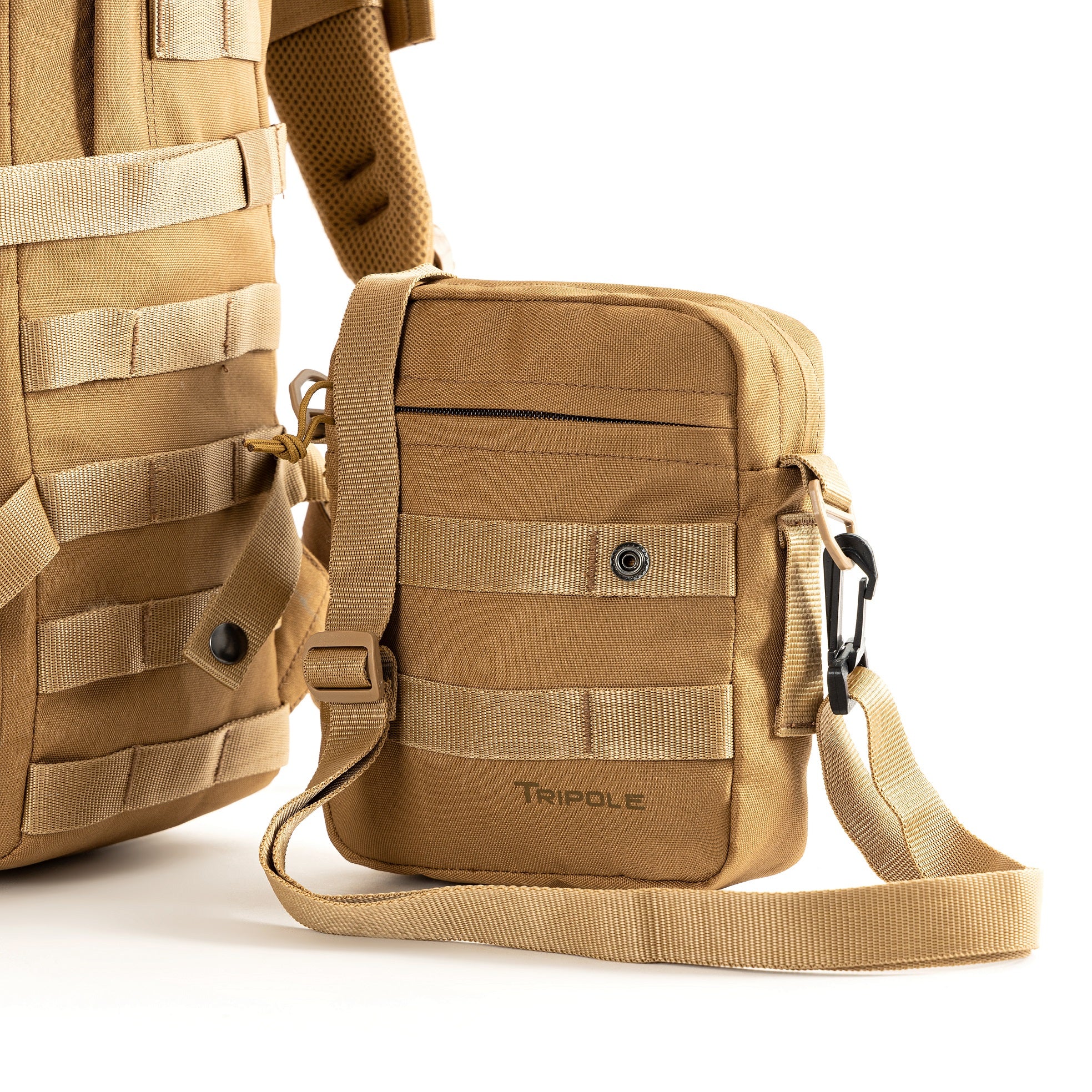 Tripole Alfa Military Tactical Backpack Khaki Detachable Sling Bag 45 Litres Trekking Travelling Hiking