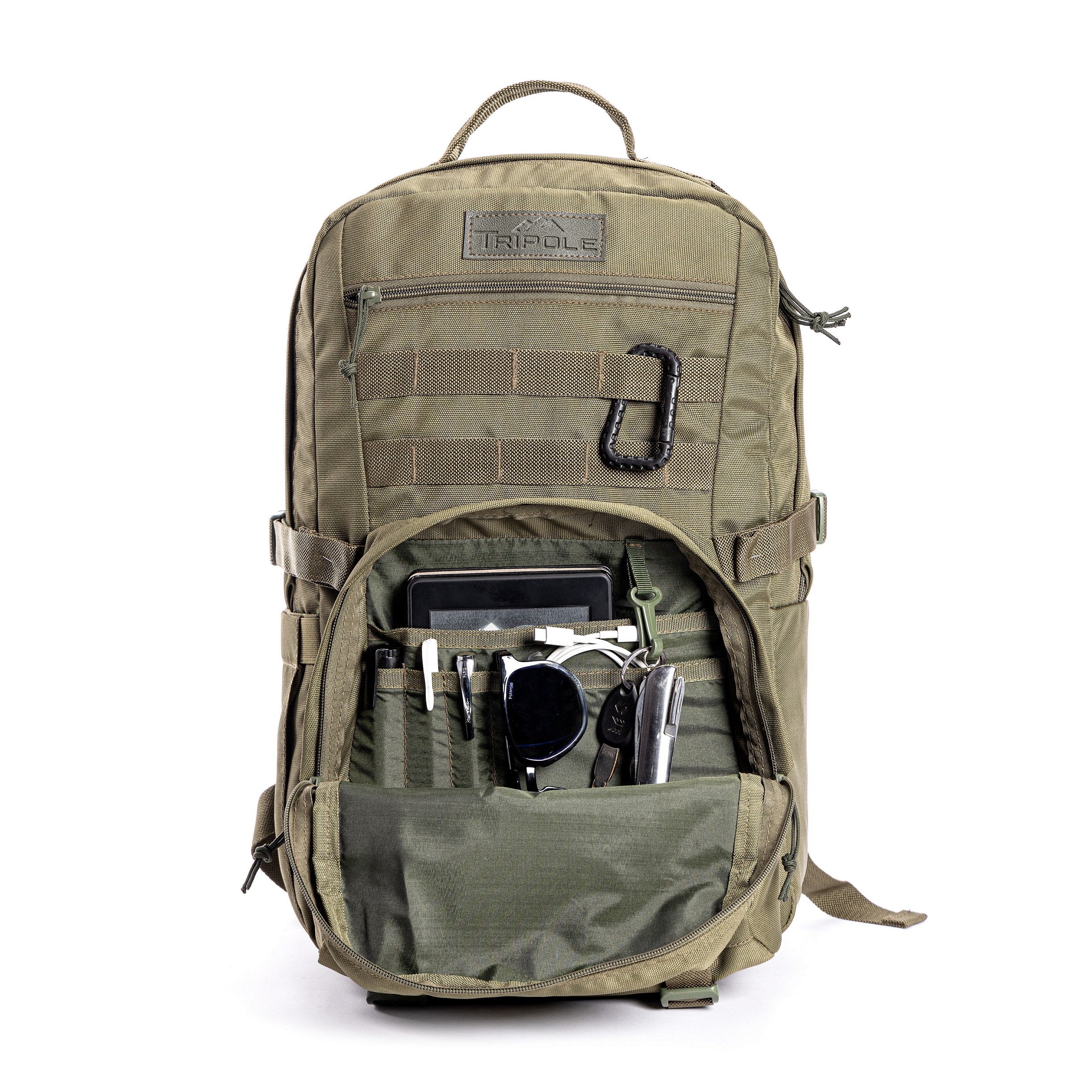 Tripole Captain Army Green Front Pocket 25L Daypack Backpack Travelling Hiking