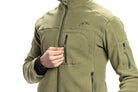 Tripole Anti-Pilling Fleece Winter Jacket and Windcheater Pseude Green Close up