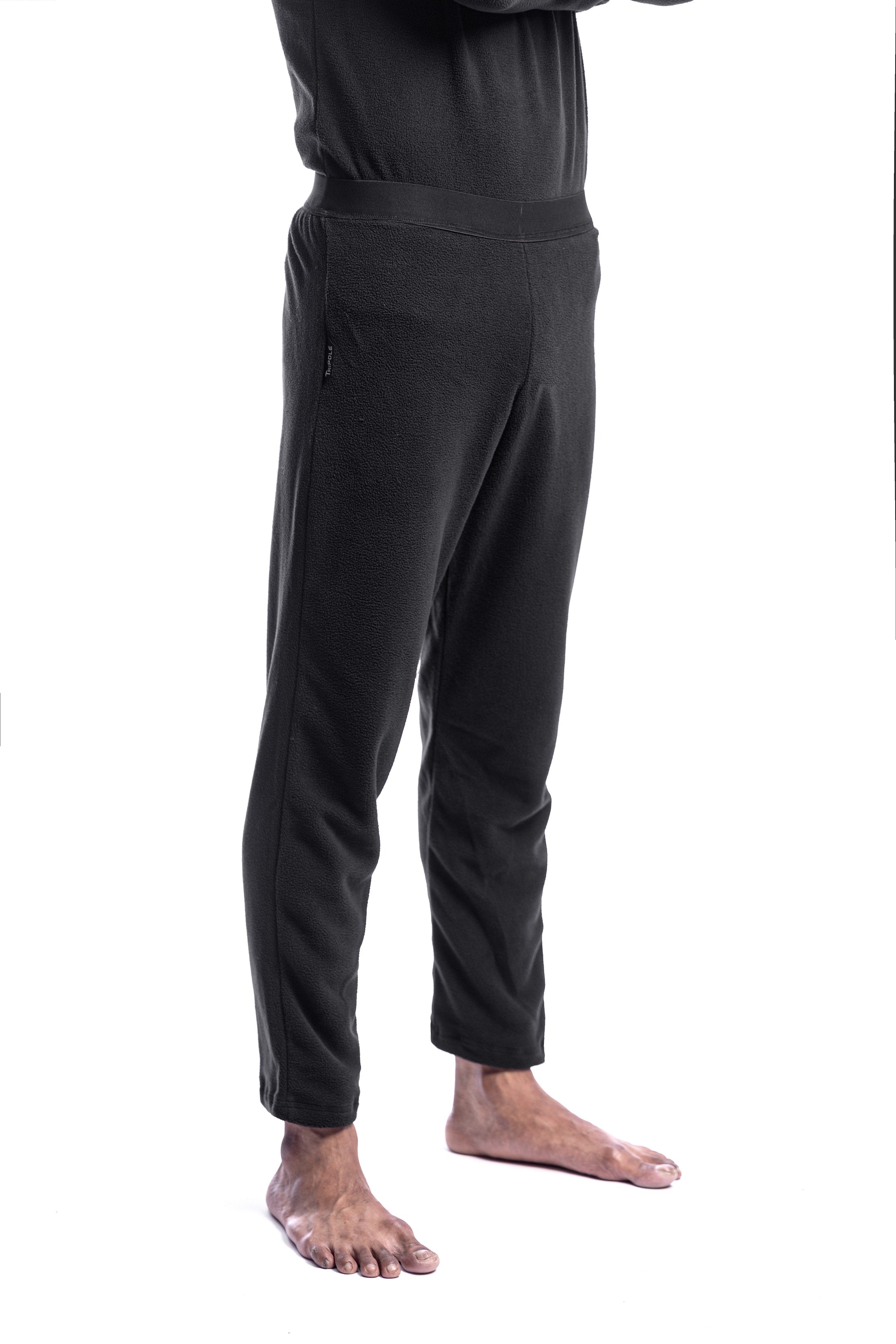 Tripole Fleece Warmer Bottom Wear Black Front for Cold Weather, Camping and Hiking