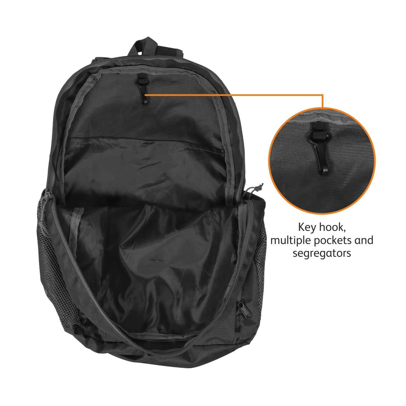 Tripole Foldable Black Pockets - 20 Litre Day Bag Backpack Trekking Daily Use
