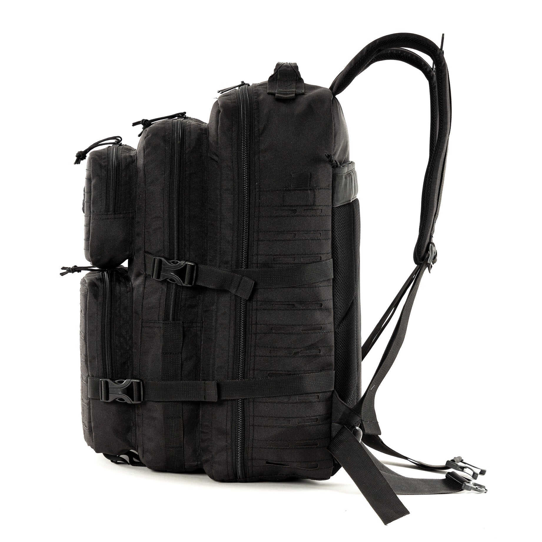 Tripole Force Plus Tactical Army Backpack Black Side 50 Litre Travelling Trekking Hiking MOLLE