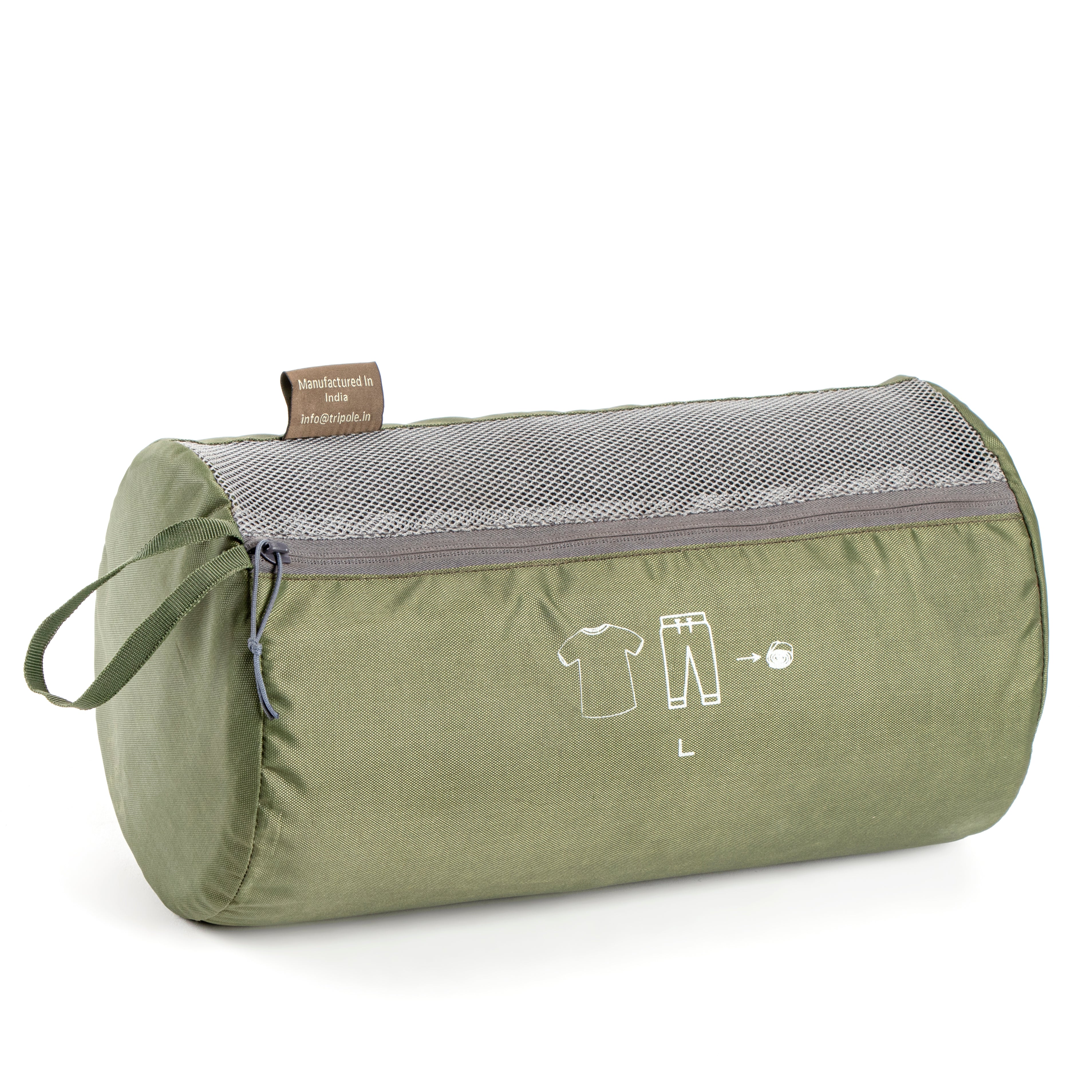 Tripole Organizer Packs - Cylindrical Shaped - Large - Army Green Backpacking Travelling