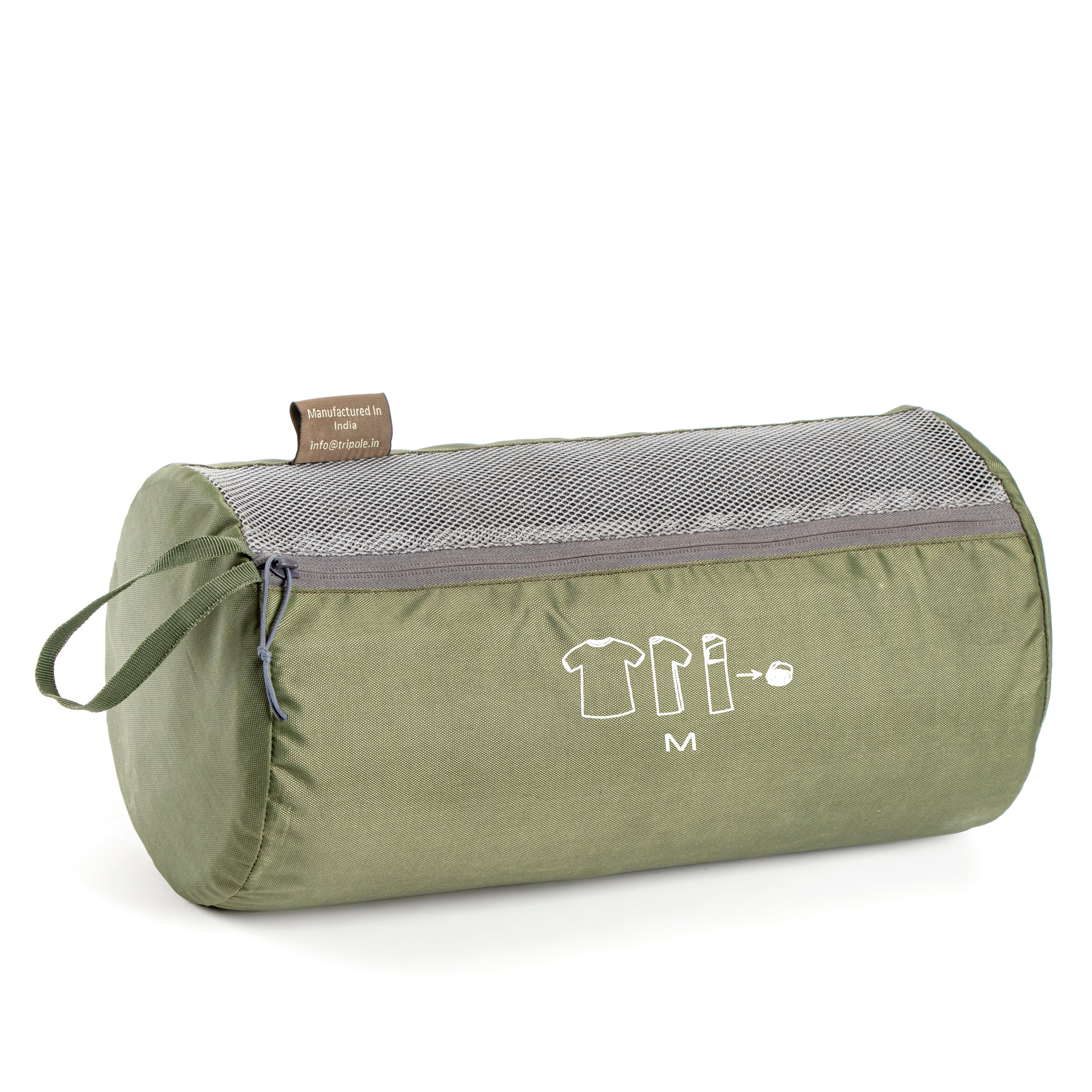 Tripole Organizer Packs - Cylindrical Shaped - Medium - Army Green Backpacking Travelling