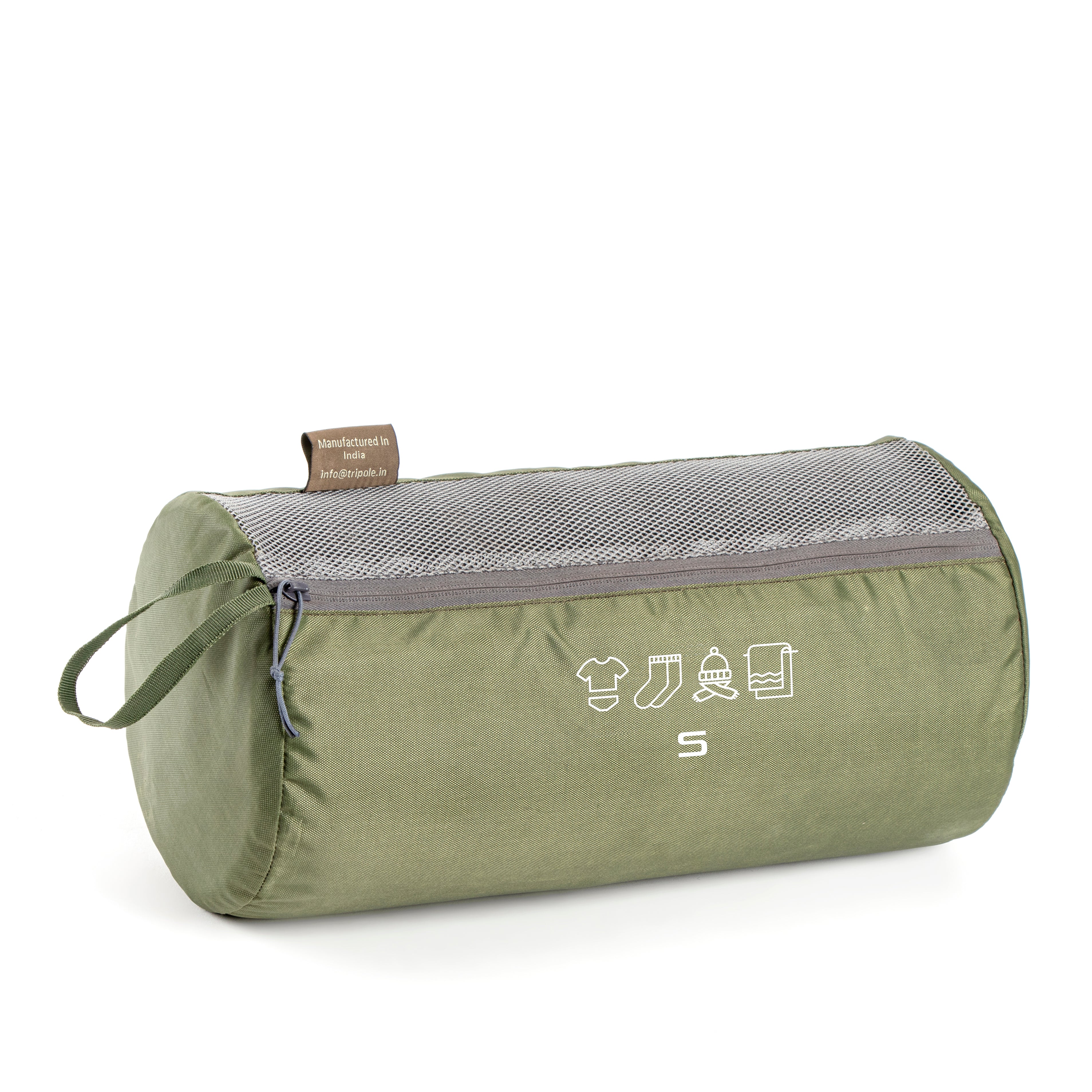 Tripole Organizer Packs - Cylindrical Shaped - Small - Army Green Backpacking Travelling