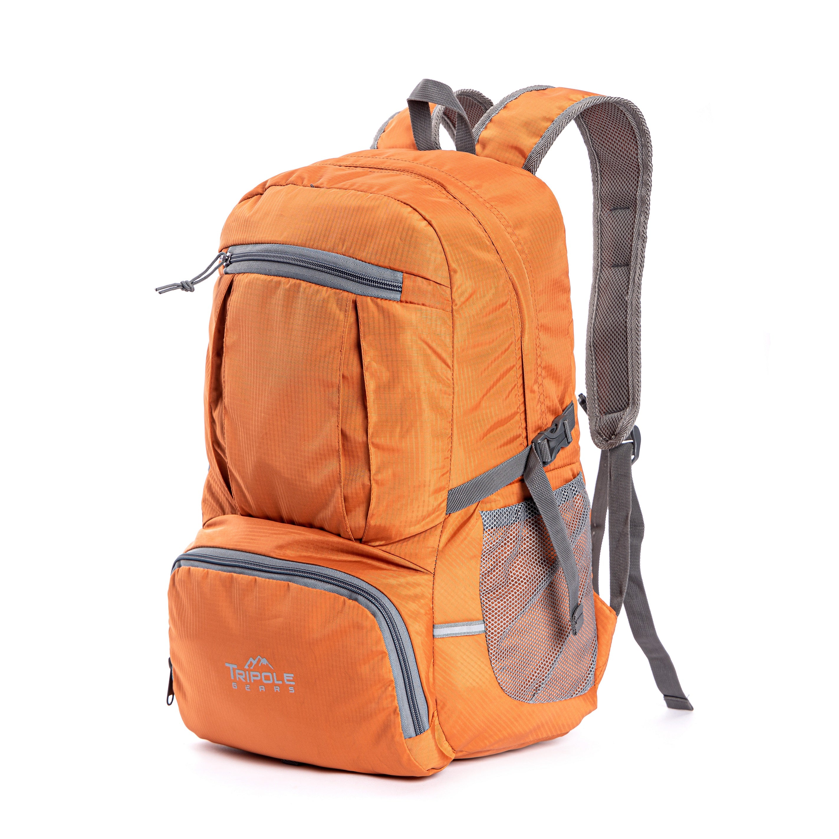 Tripole PAKEASY Orange Front - Backpack Foldable Day Bag Hiking Day Trips Compact
