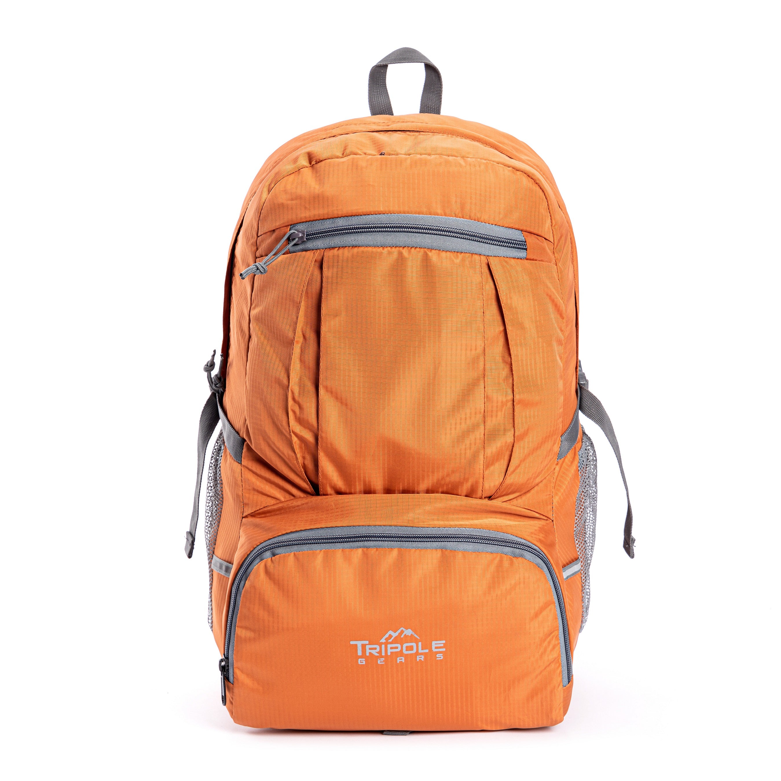 Tripole PAKEASY Orange Front - Backpack Foldable Day Bag Hiking Day Trips Compact