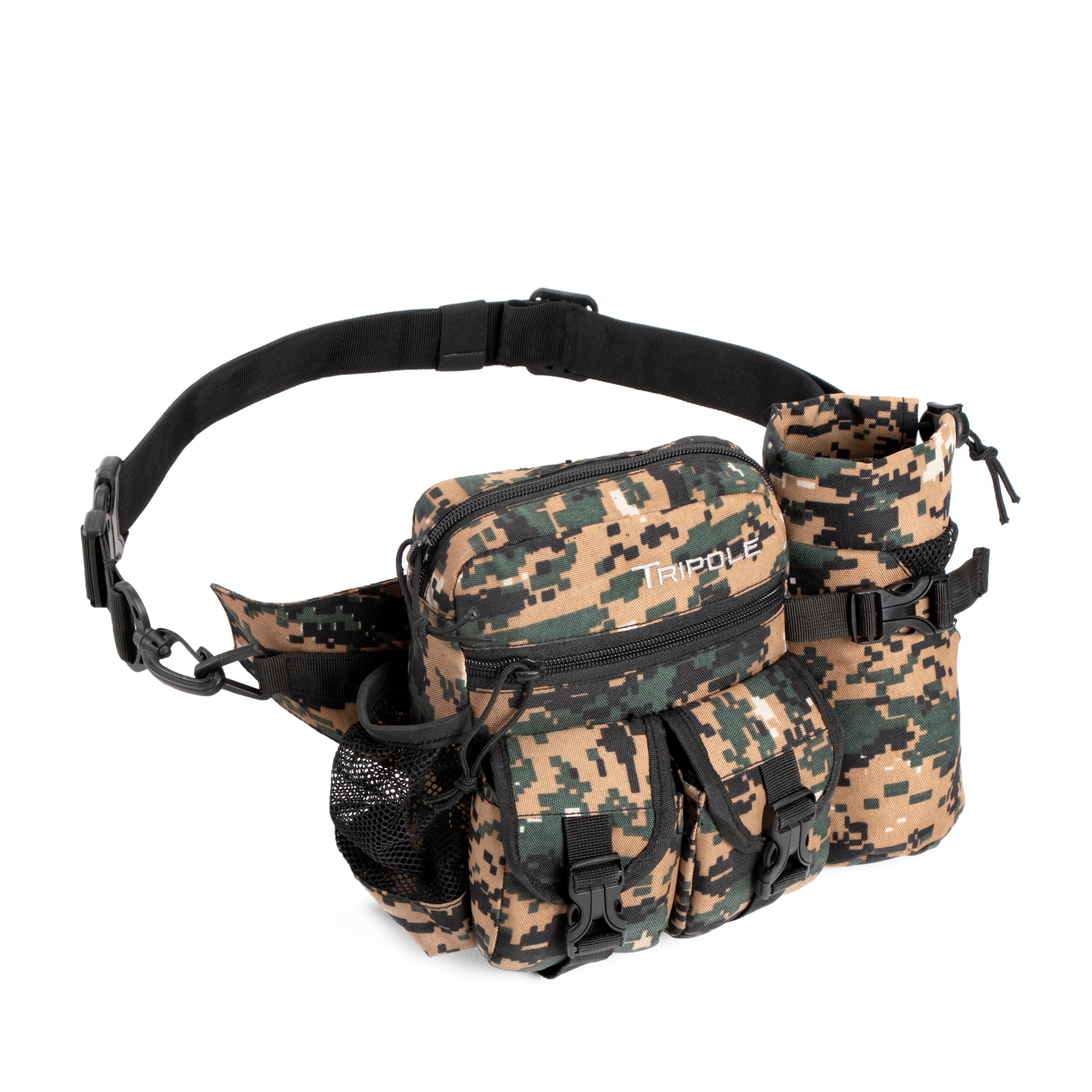 Tripole Waist Pack Detachable Bottle Holder Digital Camouflage Front Trekking Hiking Backpacking Travelling
