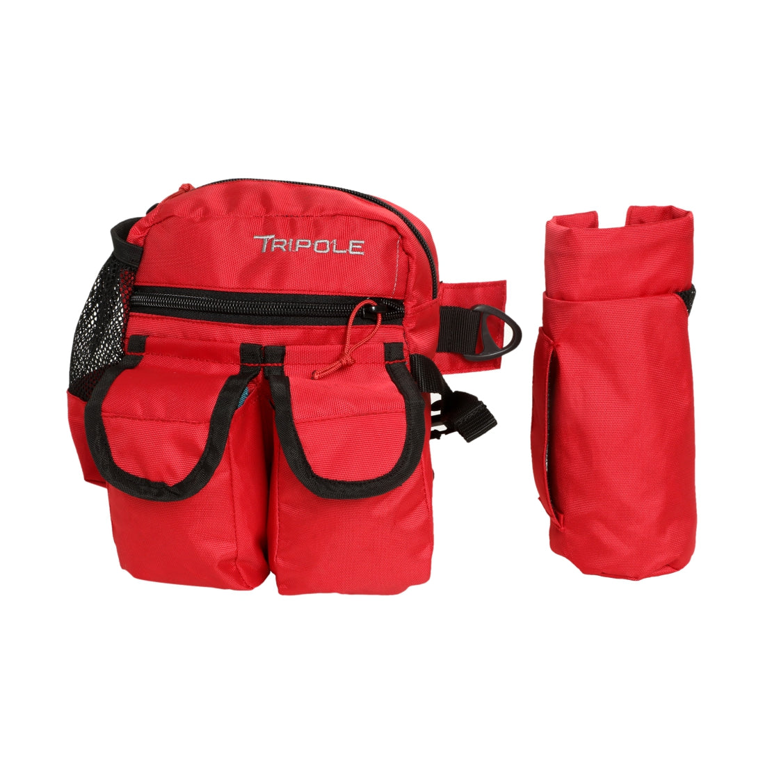Tripole Waist Pack Detachable Bottle Holder Red Front Trekking Hiking Backpacking Travelling