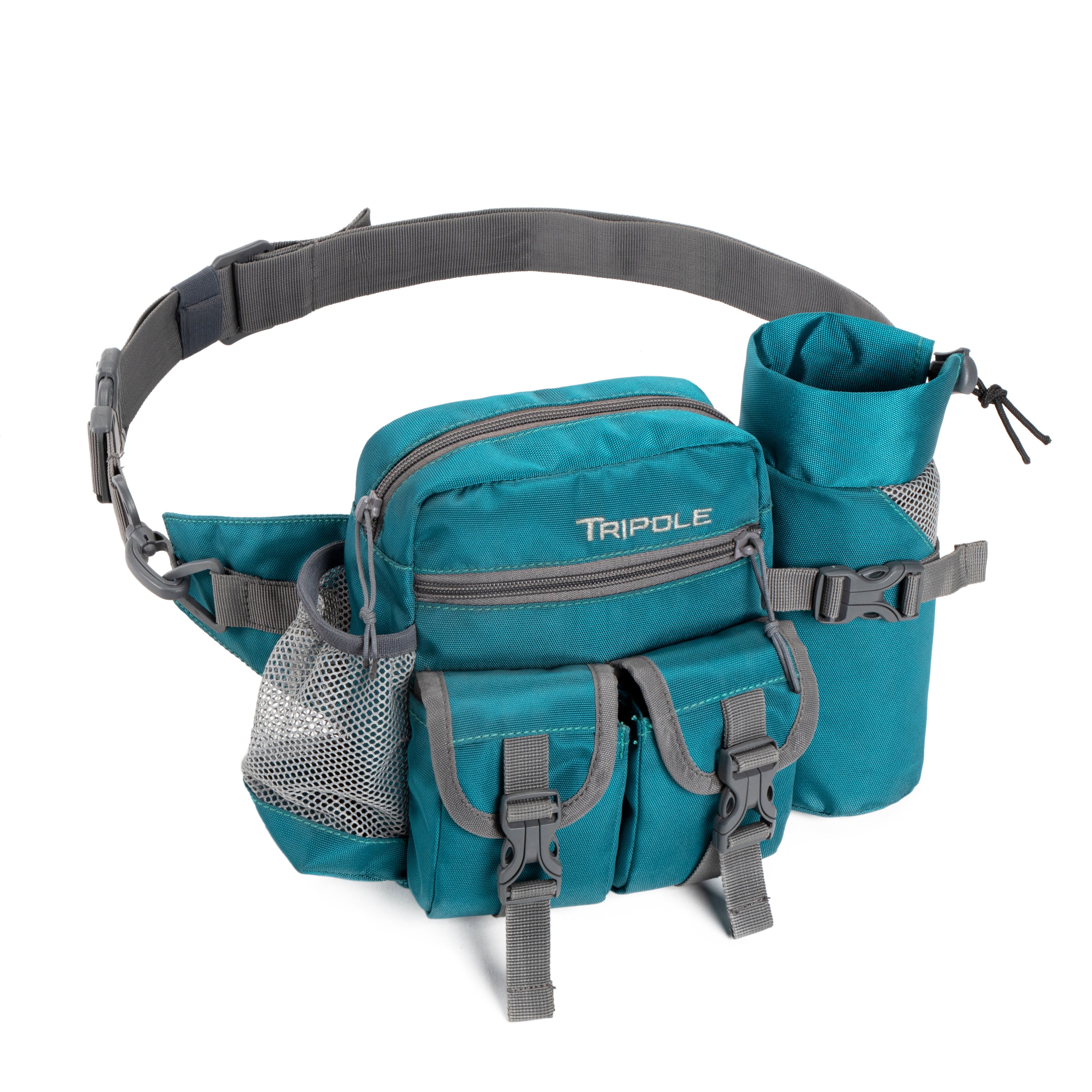 Tripole Waist Pack Detachable Bottle Holder Sea Green Front Trekking Hiking Backpacking Travelling