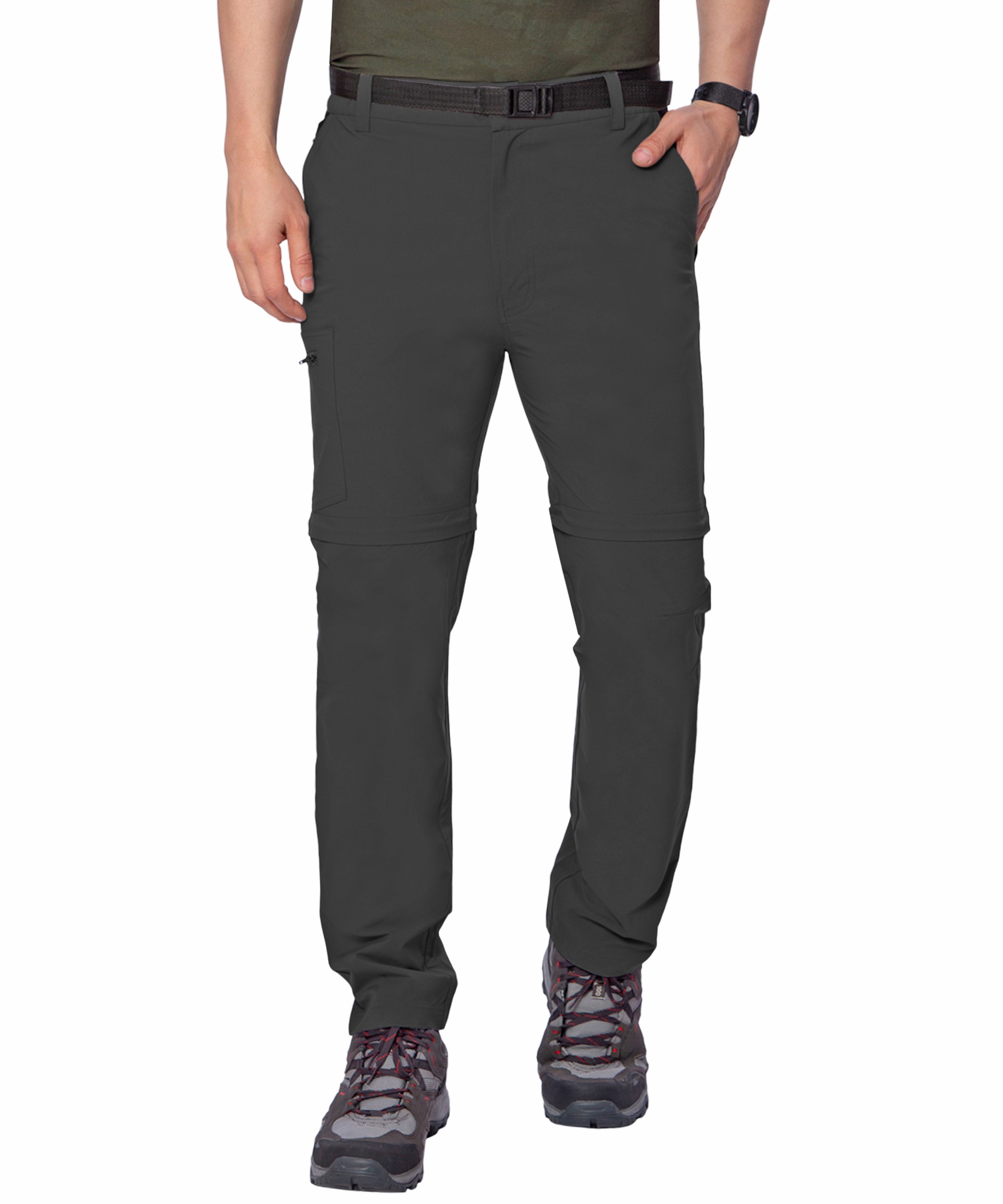 Men's Stretchable Pants for Hiking and Trekking with Detachable Lower | Charcoal