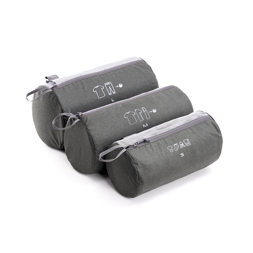 Tripole Organizer Packs - Cylindrical Shaped for Rucksacks - Set of 3 | Grey
