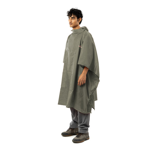 Tripole Poncho and Rain Jacket for Daily Use and Hiking l Green