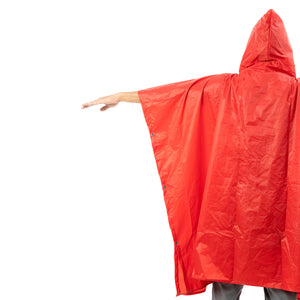 Tripole Poncho and Rain Jacket for Daily Use and Hiking l Red