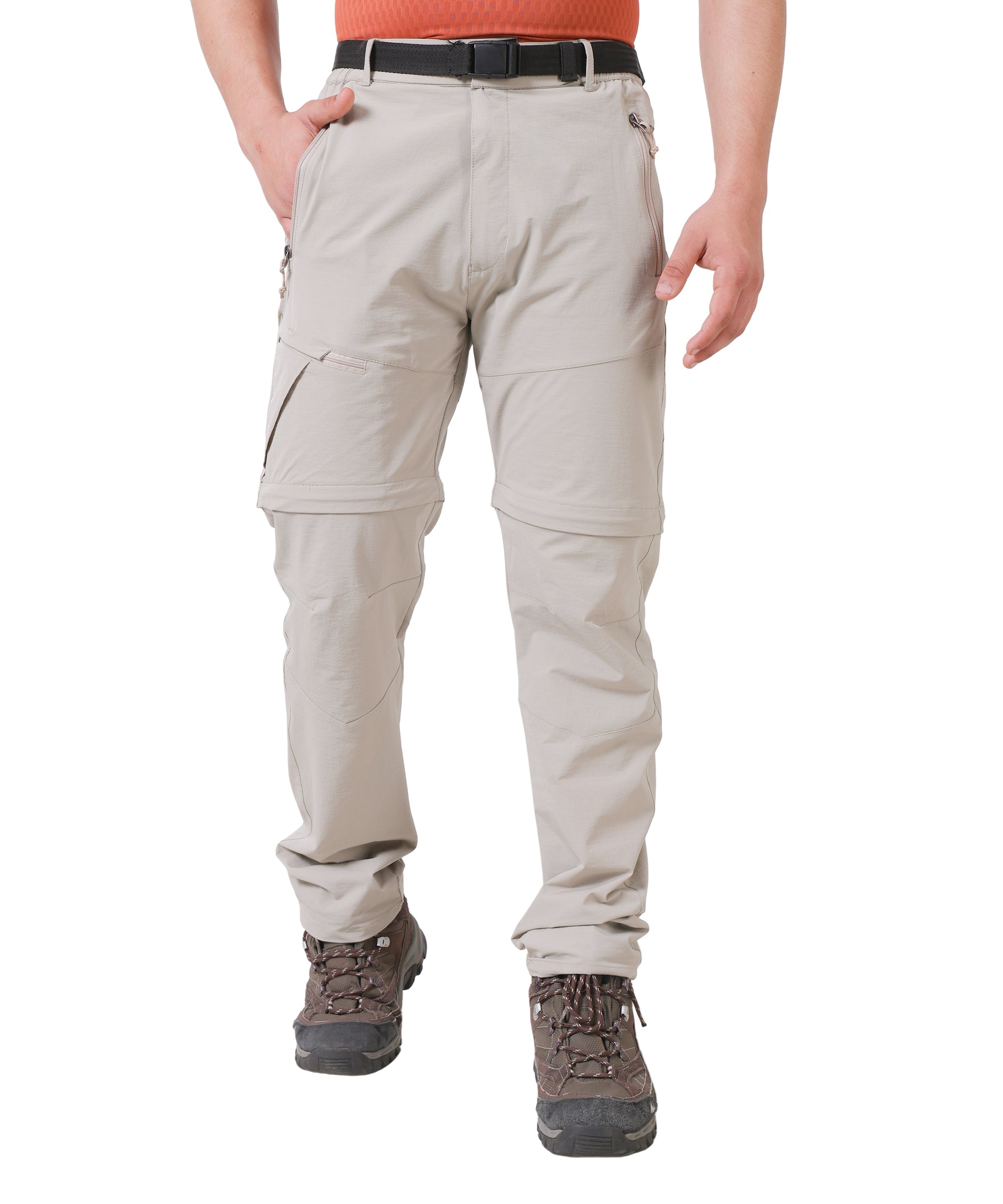 Tripole Traverse Cargo Pants for Men – Convertible Trekking & Hiking Pants for Travel | Quick-Dry Lightweight Zip-Off Pants (Stone)