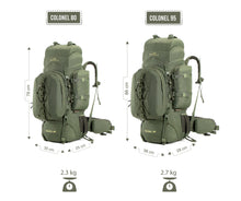 Colonel Series 95 Litre Rucksack + Detachable Day Pack & Rain Cover | Army Green