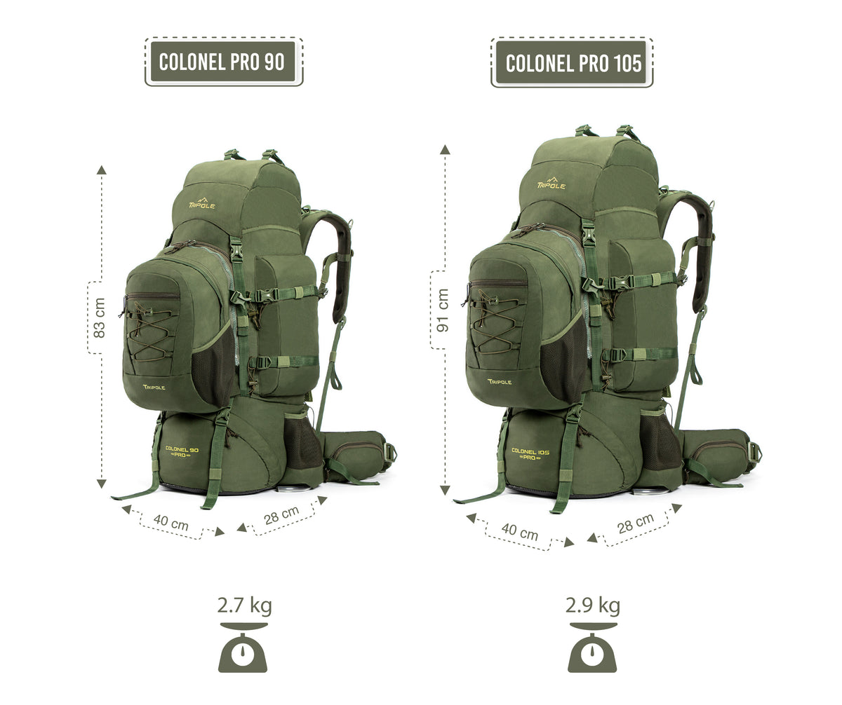 Tripole Colonel Pro Metal Frame Rucksack with Detachable Day Pack and ...