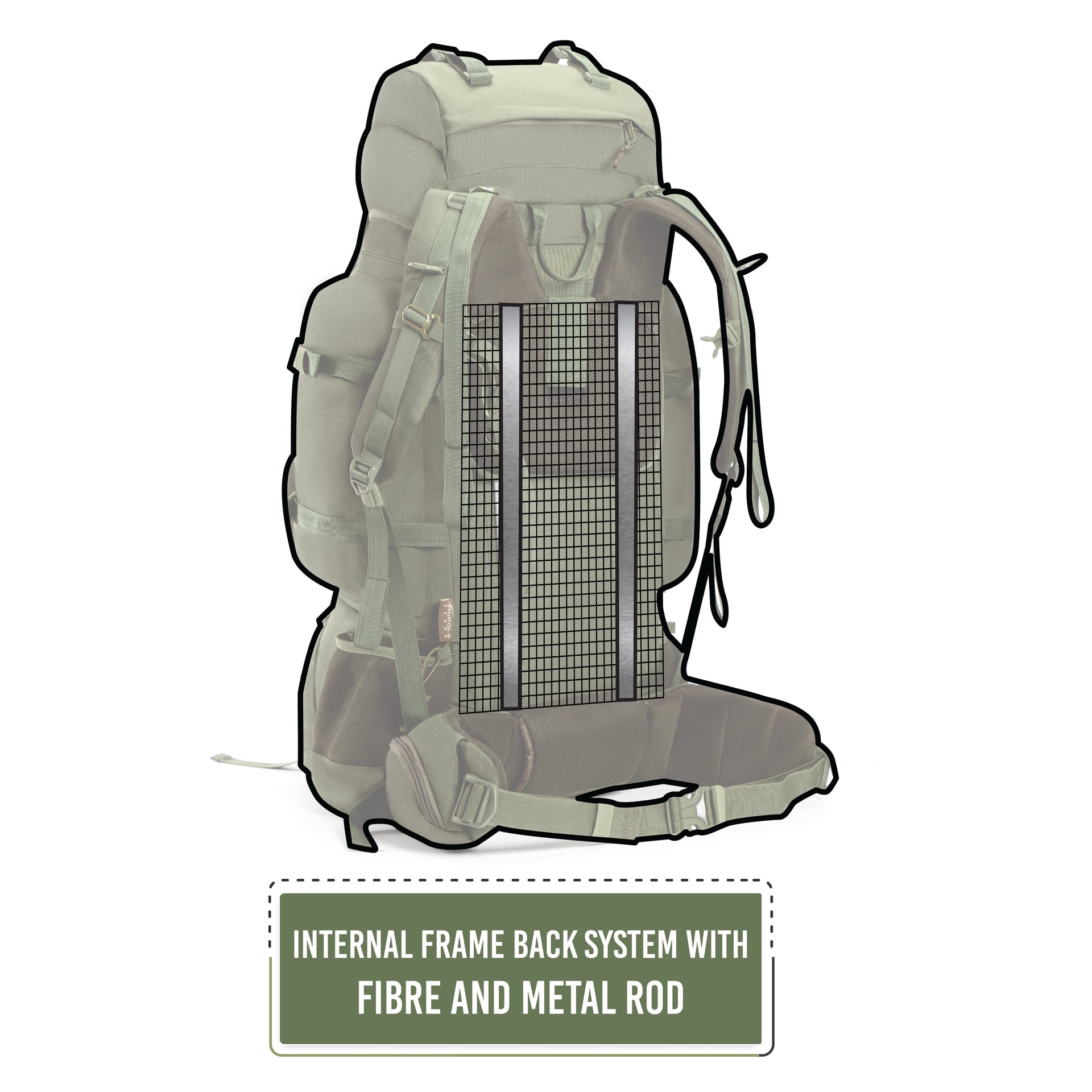 Tripole Colonel Pro Metal Frame Rucksack with Detachable Day Pack and ...