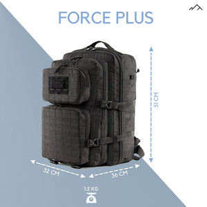 Tripole Force Plus Tactical Army 50 Litre Bag & Backpack with Laser-cut MOLLE - Black