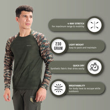 Full Sleeve Hiking and Trekking T-Shirt & Jersey | Green,Camo