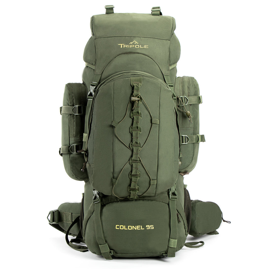 Colonel Series 95 Litre Rucksack + Detachable Day Pack & Rain Cover | Army Green