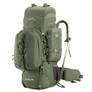 Colonel Series 80 Litre Rucksack + Detachable Day Pack & Rain Cover | Army Green