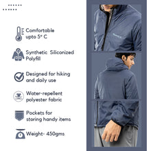 Tripole Men's Winter Jacket 5°C Comfort - Trekking and Daily Use (Navy Blue)