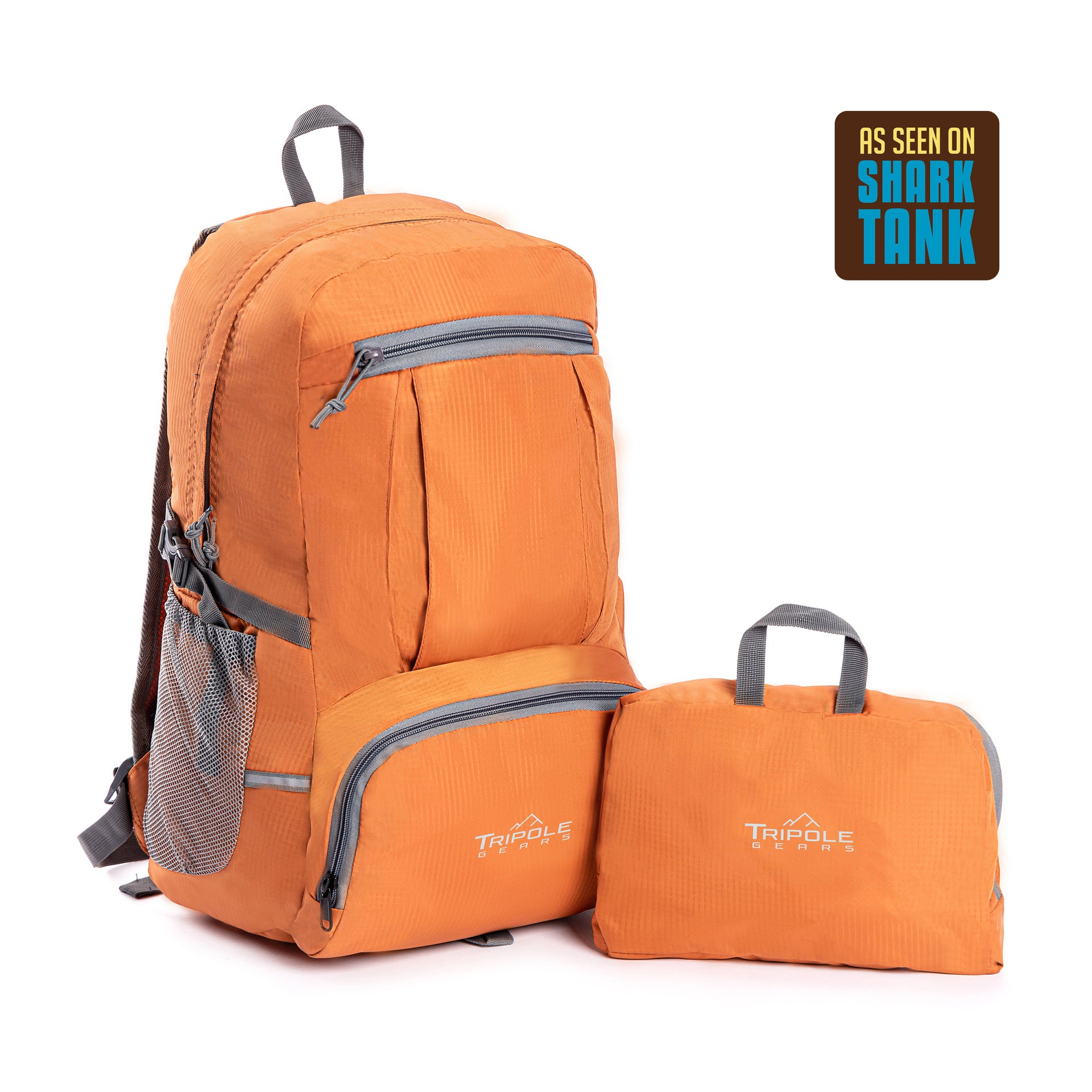 Foldable PAKEASY Backpack and Day Bag for Hiking and Day Trips 25 Litres  Year Warranty Orange