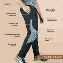 Tripole Trailblazer Trekking and Hiking Pants and Cargo for Outdoors and Travelling | Black