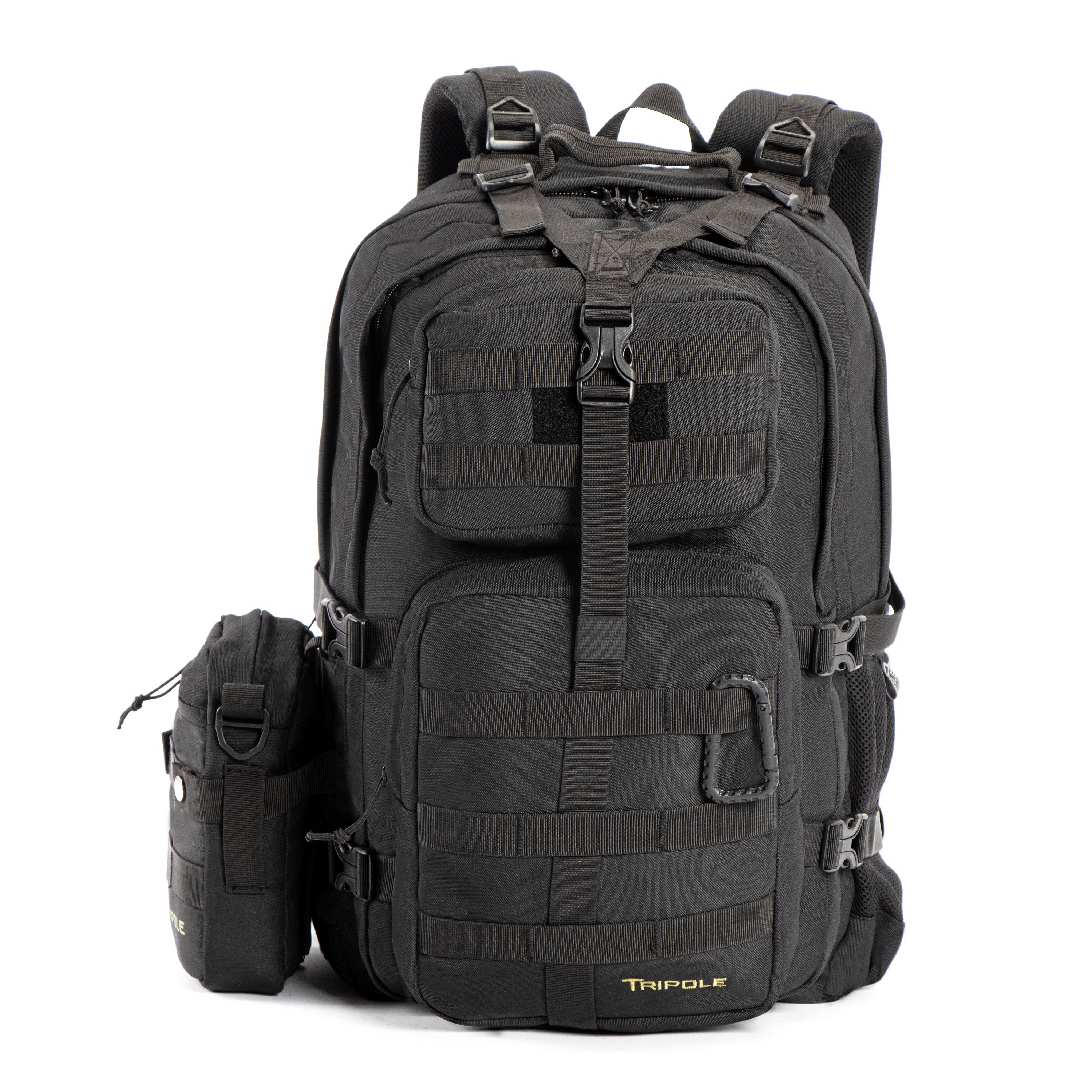 Tripole Alfa Military Tactical Backpack Black Front Rucksack Detachable Sling Bag 45 Litres Trekking Travelling Hiking 