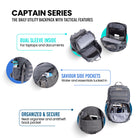 all-groups Tripole Captain Infographics 25L Daypack Backpack Travelling Hiking