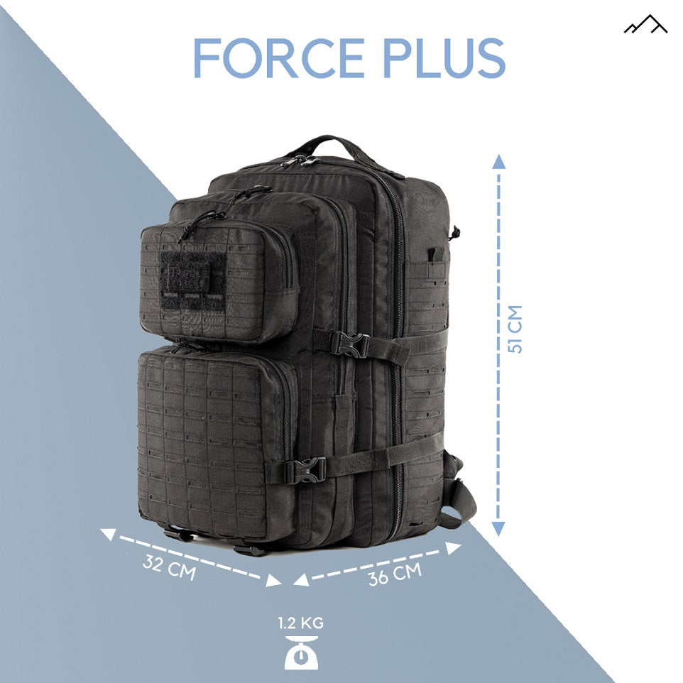 all-groups Tripole Force Plus Tactical Army Backpack Dimensions 50 Litre Travelling Trekking Hiking MOLLE