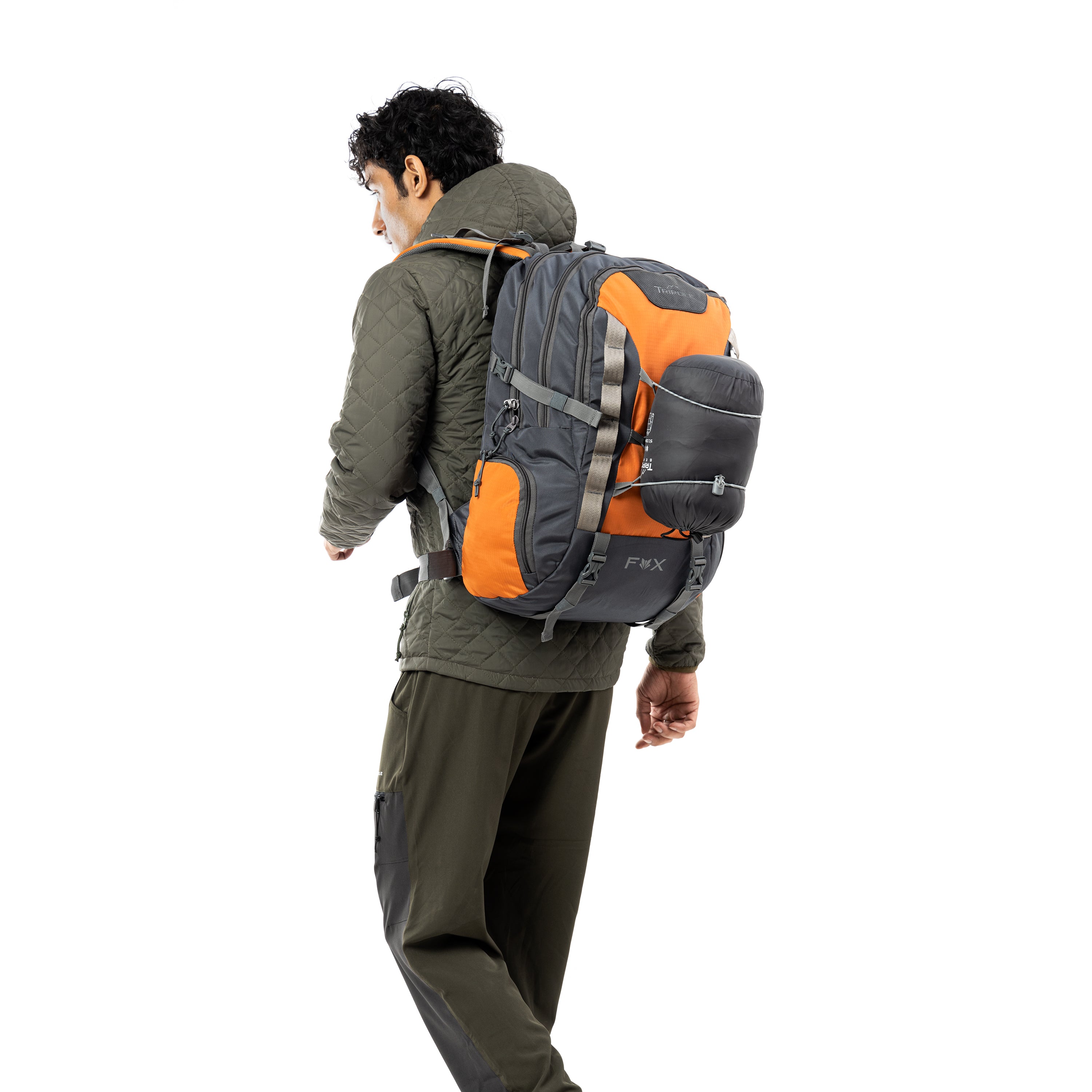 Tripole Fox Internal Frame Laptop Backpack Orange Model Hiking Travelling 