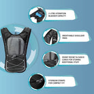 Tripole Hydration Backpack Black Infographics 2 litres Cycling Trail Running Hiking Trekking